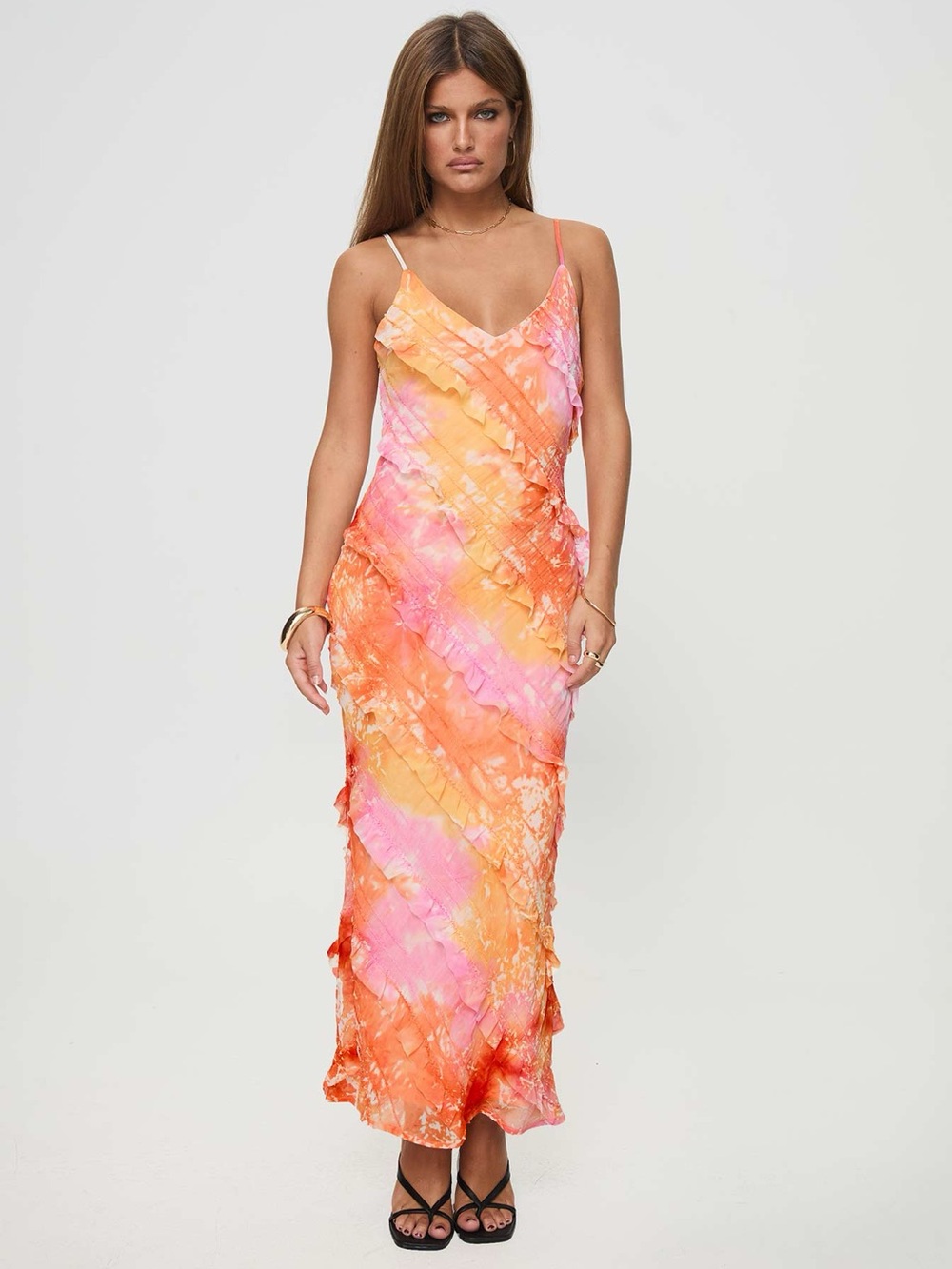 Princess Polly Lars Maxi Dress Orange Multi - Picture 2 of 10